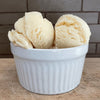 Vanilla flavored high protein ice cream. Healthy dessert alternative.